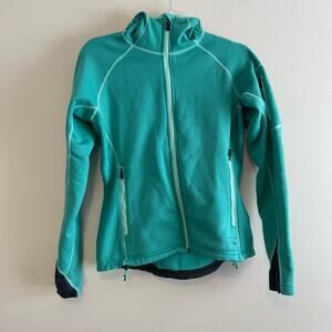 REI Women's Size S Green Hooded Jacket Stretch Long Sleeves